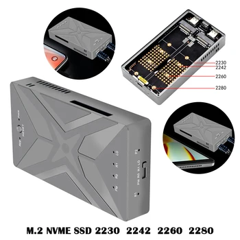Корпус M.2 NVME SSD С двумя Отсеками RAID Для M2 Nvme 2230 2242 2260 2280 Type-C USB 3.2 Gen2 20 Гбит/с Внешний Чехол Для мобильного Жесткого диска