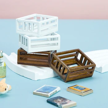 Кукольный домик в миниатюрном деревянном каркасе, модель корзины с фруктами, мебельные аксессуары для декора кукольного домика, Детские игрушки для ролевых игр