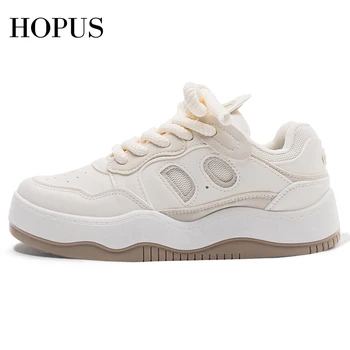 Летняя женская обувь HOPUS 2023, новые модные разноцветные сетчатые кроссовки на платформе, повседневная нескользящая вулканизированная обувь, женская комфортность