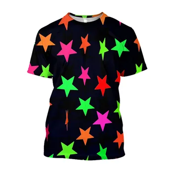 Летняя мужская футболка с 3D-принтом New Moon Star Space, повседневный топ больших размеров, модный креативный спортивный костюм в стиле харадзюку с круглым воротником, короткий рукав