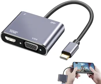 Многопортовый USB-адаптер, компактный и портативный USB-адаптер 4 В 1 - Совместим с планшетом, игровым плеером, ноутбуком USB C-USB Адаптер