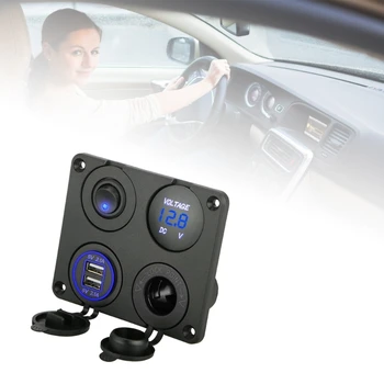 Многофункциональный автомобильный адаптер с цифровым вольтметром, автомобильная розетка для зарядки и мониторинга вашего устройства во время путешествия
