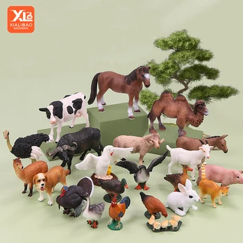 Моделирование сельскохозяйственных животных, птицы, коровы, лошади, курицы, утки, гуся, фигурки, модели, развивающие игрушки, Рождественский подарок для детей