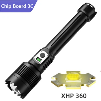 Мощные светодиодные фонари XHP360 с зумом, супер яркие уличные дальнобойные тактические фонари, аварийный блок питания