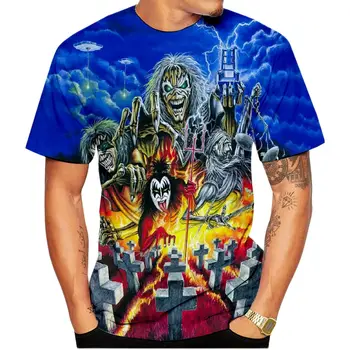 Мужская винтажная футболка с 3D-принтом Ужасающего Черепа, Новая Модная Классическая футболка Brother, мужская футболка в стиле Хип-Хоп, Уличный Стиль, Короткий рукав