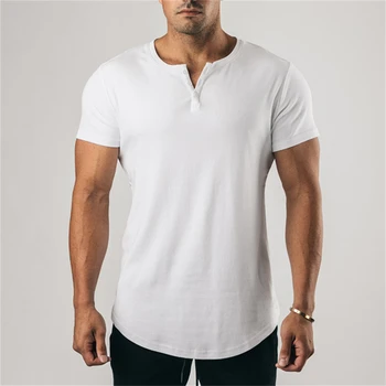 Мужская футболка с коротким рукавом 2023, однотонная весенне-летняя повседневная мужская футболка, дышащие мужские топы, модная одежда, Мужские футболки