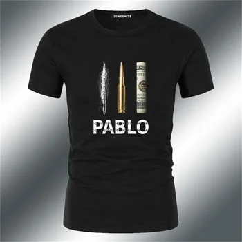 Мужская футболка, хлопковая футболка Пабло Эскобара, мужская летняя модная футболка европейского размера