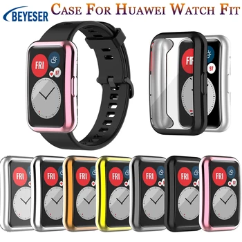 Мягкий защитный чехол из ТПУ для Huawei Watch Fit Case с полноэкранным протектором и бампером Классические чехлы для Huawei Watch Fit