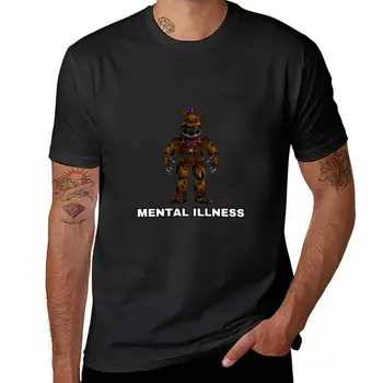 Новая забавная футболка с психическими заболеваниями FNAF, винтажная футболка, футболка с графическим рисунком, летняя одежда, спортивная рубашка, футболка для мужчин