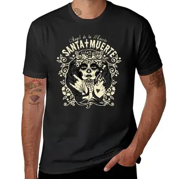 Новая футболка Santa Muerte, летняя одежда, кавайная одежда, футболка с коротким рукавом, забавная футболка, мужские футболки, повседневные стильные