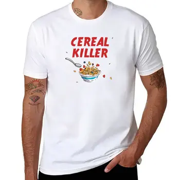 Новая футболка-убийца хлопьев для завтрака, графические футболки, графическая футболка, корейская модная футболка, футболки для мужчин, хлопок