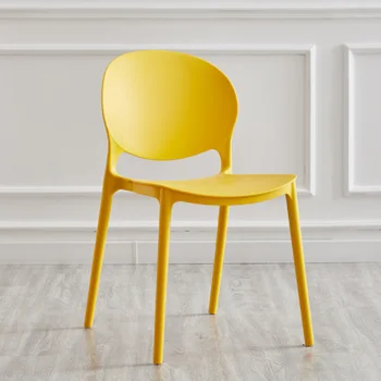 Обеденные стулья для кухонной мебели Пластиковый стул для отдыха взрослых Креативный Кофейный Ленивый стул со спинкой