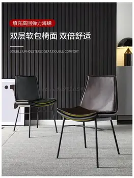 Обеденный стул Домашний стул в Скандинавском индустриальном стиле, дизайнерский железный стул для макияжа, спинка стола, Итальянский Легкий Роскошный обеденный стол и стул