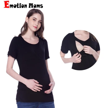 Одежда Emotion Moms Marternity, топы для беременных, топы для грудного вскармливания с коротким рукавом, одежда для беременных