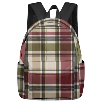 Осенние рюкзаки в клетку в стиле ретро, изготовленные на заказ студенческие школьные сумки, рюкзак для ноутбука, мужские, женские, дорожные Mochila