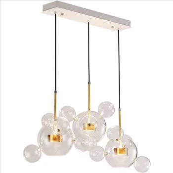 Подвесной светильник из пузырькового стекла, Люстра для столовой, домашнего декора, гостиной, современный подвесной светильник из прозрачного стекла