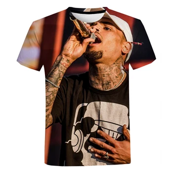 Поп-певец, актер Крис Браун, летняя футболка унисекс, модная футболка 3D Pring, футболки с круглым вырезом и графическим рисунком большого размера
