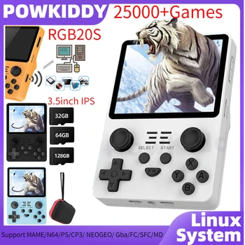 Портативная Игровая консоль POWKIDDY RGB20S с 3,5-дюймовым IPS Экраном RK3326 Linux System Ретро Видеоигровый Плеер 25000 + Игровых Подарков 5G Wi-Fi
