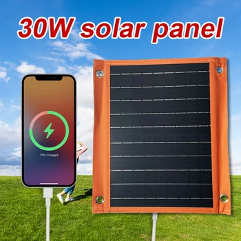 Портативная солнечная панель YAGOU мощностью 30 Вт, солнечная пластина 5 В с USB-разъемом постоянного тока, безопасное зарядное устройство для Power Bank, телефона, кемпинга, дома