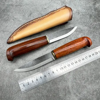 Прямой фиксированный нож для выживания в скандинавском стиле с ножнами, походное охотничье тактическое снаряжение, портативные карманные ножи для самообороны