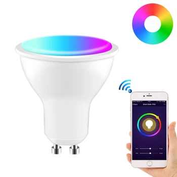 Работа с Alexa Google Home Dimmable Lamp Smart Home Светодиодная Лампа Zigbee Smart Gu10 Light Bulb 100-240 В Голосовое Управление Tuya