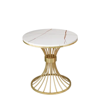 Роскошный приставной столик для гостиной Круглый в скандинавском стиле, небольшой эстетичный приставной столик на золотых ножках премиум-класса, мебель для дома Mesa Centro