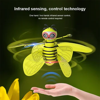Светящиеся летающие игрушки с пчелами, детский мини-радиоуправляемый Дрон с инфракрасным зондированием, индукционное управление, Креативный Рождественский подарок для девочек и мальчиков