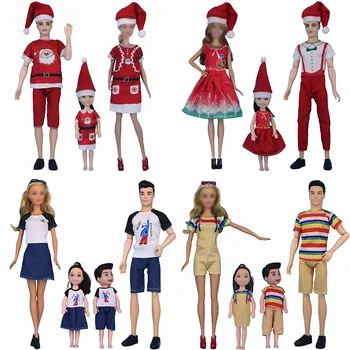 Семейство из четырех влюбленных кукол, родительско-детский набор для Барби и принца Кена, 14 см, детская одежда, маленькая Рождественская игрушка