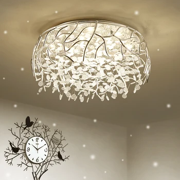 Современный потолочный светильник LED crystal art leaves в скандинавском стиле для украшения дома, подвесной светильник для спальни, гостиной