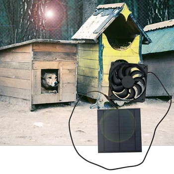Солнечная панель небольшого размера, домик для домашних животных, курятник, клетка для собак, вентиляция и отвод тепла, наружный вентилятор фотоэлектрического источника питания.