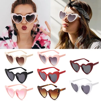 Солнцезащитные очки в форме сердца для женщин Модные солнцезащитные очки Love Heart с защитой от UV400 Очки