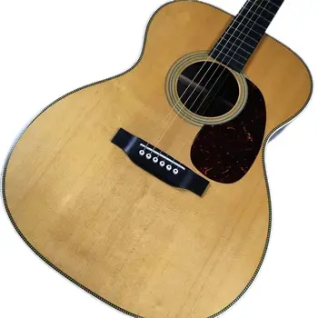 Стандартная акустическая гитара из ели и розового дерева 000-28 черного дерева