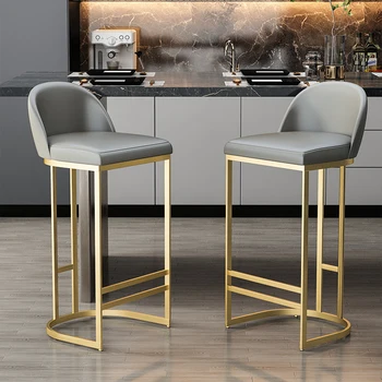 Стильные Металлические барные стулья Европейская роскошь, барный стул со спинкой, Ресторанный лаундж, Итальянские предметы домашнего обихода Sedie Moderne