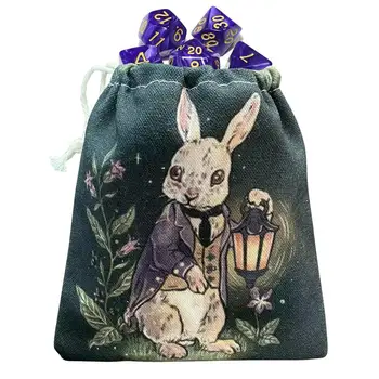 Сумка для хранения романа Таро, Призрачного фестиваля, с принтом кролика, сумка для хранения ювелирных изделий, сумки для хранения рунических кубиков небольшого размера