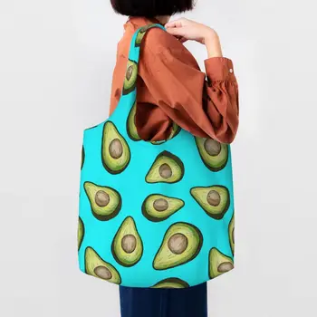 Сумки-тоут с модным принтом Авокадо, моющиеся холщовые сумки для покупок, фруктовые веганские сумки для покупок, сумки для фотографий