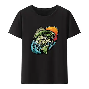 Талисман Рыбалки, Летняя футболка с графическим дизайном и модальным принтом, Удобная дышащая уличная одежда Y2k, мужские Свободные хипстерские камзолы