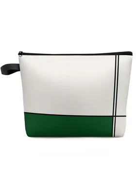 Темно-зеленая Абстрактная геометрическая линия Женские косметички Чехлы Женская сумка для хранения на молнии Женские дорожные маленькие сумочки