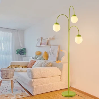 Торшер с ландышевым ветром кремового цвета для гостиной, вертикальный напольный светильник в стиле деко, прикроватный светильник для спальни, теплая атмосфера, стоячий светильник