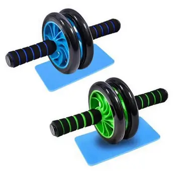 Тренажер для мышц брюшного пресса на 2 колеса, колесо для упражнений Ab Wheel с ковриком для колен