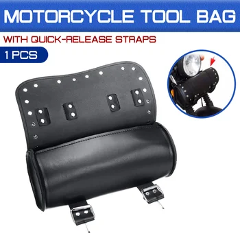 Универсальная черная передняя вилка, седельная сумка, рулонная бочка, Гоночная Задняя бочка, сумка для хранения инструментов, руль для мотоцикла