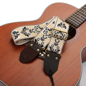 Универсальный гитарный ремень Регулируемый плечевой ремень Ремень с вышивкой Гитарный ремень