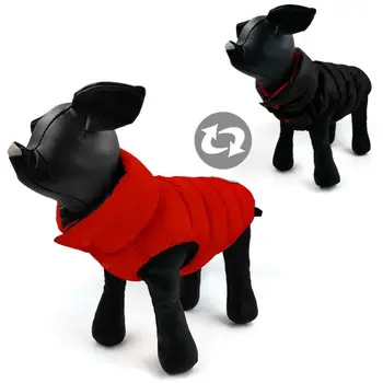 Утолщенная реверсивная одежда для собак, домашний комбинезон, теплая ватная куртка для щенков, водонепроницаемая ветрозащитная зимняя куртка для домашних собак, пальто для собак
