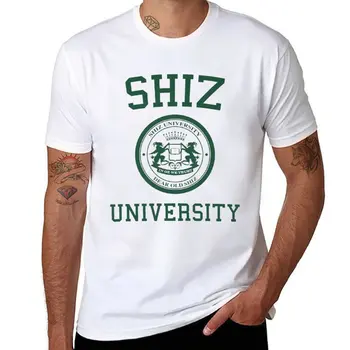 футболка с дизайном университета Шиз, одежда каваи, топы больших размеров, мужские футболки с рисунком.