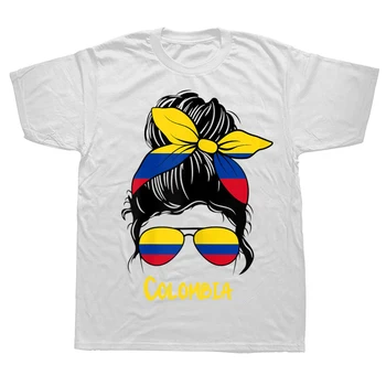 Футболка с изображением колумбийской девушки, уличная одежда с коротким рукавом, подарок на день рождения для мужчин 