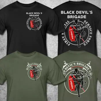 Хит продаж 2023 года, футболка с 3D-принтом 1-го спецназа США Канады Black Devil Brigade. Летние модные быстросохнущие шлепанцы с круглым вырезом