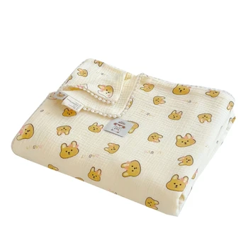 Хлопковое детское одеяло для новорожденных, 4-слойные хлопчатобумажные одеяла, впитывающие пеленки, одеяло