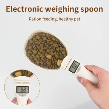 Цифровая Электронная кухня для домашних животных, 250 мл, Новая еда, Ложка для кормления кошек, Весы для измерения веса собак, Инструмент для измерения веса