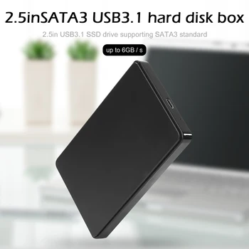 Чехол для жесткого диска USB3.1 с кабелем USB3.0 к TypeC 2,5 дюйма Портативный чехол для жесткого диска с возможностью горячей замены для жесткого диска SATA 1/2/3 или SSD