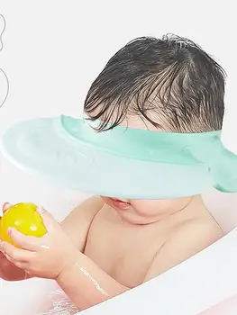 Шапочка для душа для малышей, регулируемая силиконовая шапочка для ванны с шампунем для защиты глаз и ушей, многоцелевая шапочка для детского шампуня для младенцев